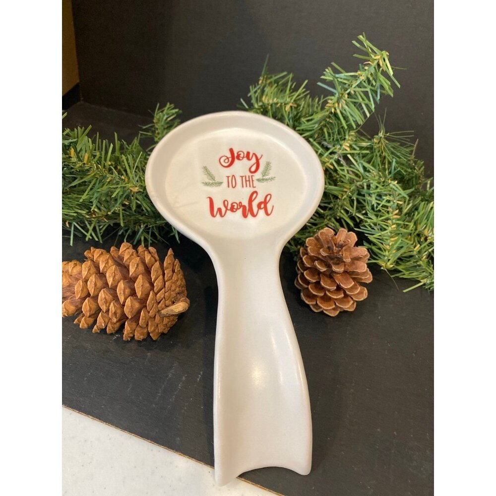 New Kirklands “Joy to the World” Kitchen Ceramic Spoon Rest